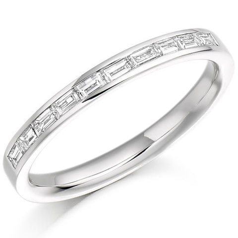 Ring - Baguette cut diamond channel set half eternity ring, 0.30ct  - PA Jewellery