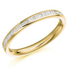 Ring - Princess and baguette cut diamond half eternity ring, 0.30ct  - PA Jewellery