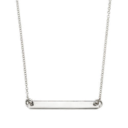 Engravable plaque necklace in silver