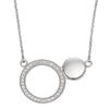 Cubic zirconia open circle necklace in silver