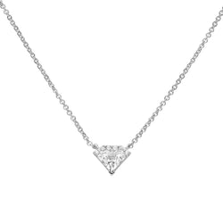 Cubic zirconia diamond shape necklace in silver