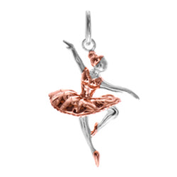 Ballerina pendant in silver with rose gold plating