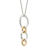 Looped drop pendant and chain in silver with gold plating