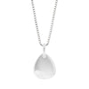 Diamond set droplet tag pendant and chain in silver