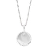 Diamond set disc pendant and chain in silver