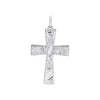 Engraved detail cross pendant in silver