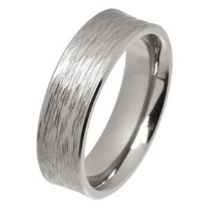 Ring - Rainfall texture concave ring in titanium, 6mm width  - PA Jewellery