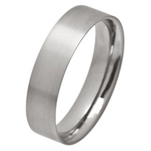 Ring - Low profile ellipse court-flat ring in titanium, 6mm width  - PA Jewellery
