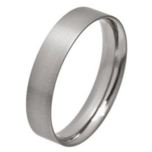 Ring - Low profile ellipse court-flat ring in titanium, 5mm width  - PA Jewellery