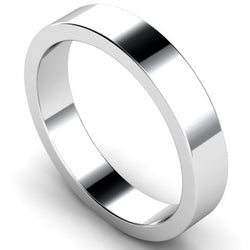 Flat profile wedding ring in palladium, 4mm width