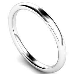Slight court profile wedding ring in palladium, 2mm width