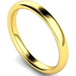 Slight court profile wedding ring in yellow gold, 2.5mm width