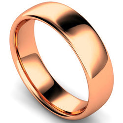 Slight court profile wedding ring in rose gold, 6mm width