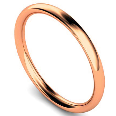 Traditional court profile wedding ring in rose gold, 2mm width
