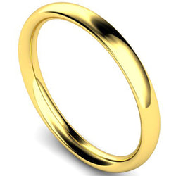 Traditional court profile wedding ring in yellow gold, 2.5mm width