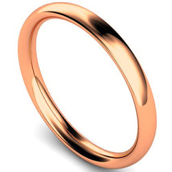 Traditional court profile wedding ring in rose gold, 2.5mm width