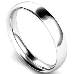 Traditional court profile wedding ring in platinum, 4mm width