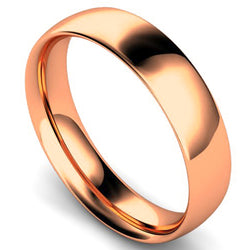 Traditional court profile wedding ring in rose gold, 5mm width
