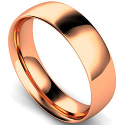 Traditional court profile wedding ring in rose gold, 6mm width