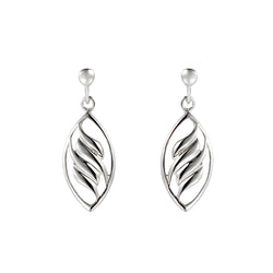 Marquise shape drop earrings in 9ct white gold