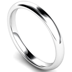 Edged traditional court profile wedding ring in palladium, 2.5mm width