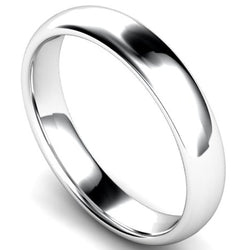 Edged traditional court profile wedding ring in platinum, 4mm width