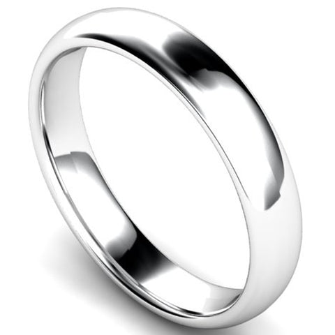 Edged traditional court profile wedding ring in palladium, 4mm width