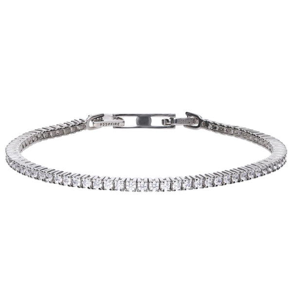 Cubic zirconia line bracelet in silver