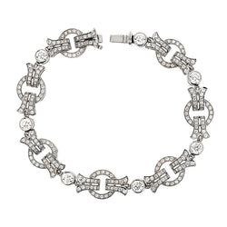 'Deco-style' circular diamond bracelet in 18ct white gold, 3.57ct