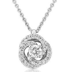 Neckwear - Diamond set knot pendant and chain in 18ct white gold, 0.25ct  - PA Jewellery