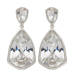 Crystal drop earrings in silver