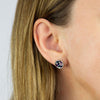Multicolour crystal mosaic earrings in silver
