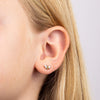 Enamel bee earrings in silver