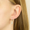 Chalcedony drop hoop earrings in silver