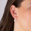 Flower drop earrings in silver with gold plating