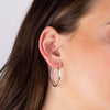 Large square section sleeper earrings in silver