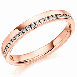 Ring - Round brilliant cut diamond channel set band ring, 0.12ct  - PA Jewellery