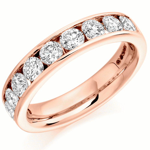 Ring - Round brilliant cut diamond channel set half eternity ring, 1.50ct  - PA Jewellery