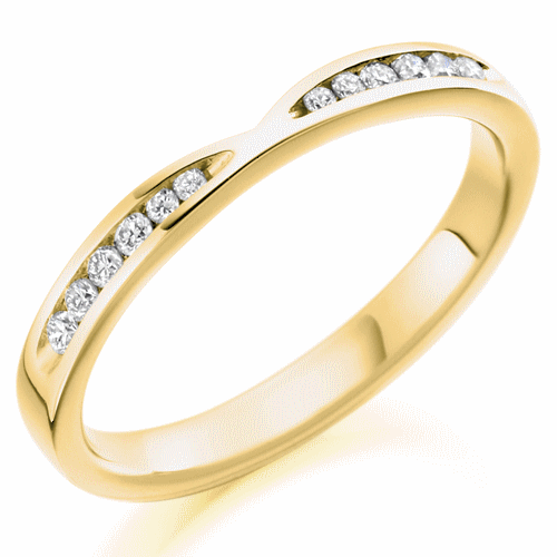 Ring - Diamond set shaped band ring, 0.18ct  - PA Jewellery