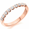 Ring - Round brilliant cut diamond bar set half eternity ring, 0.50ct  - PA Jewellery