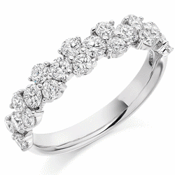 Ring - Round brilliant cut diamond claw set half eternity ring, 1.20ct  - PA Jewellery