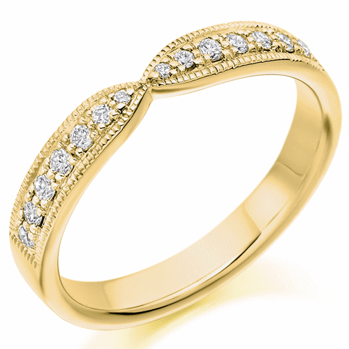 Ring - Diamond set bow shaped band ring, 0.20ct  - PA Jewellery