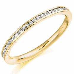 Ring - Round brilliant cut diamond channel set half eternity ring, 0.20ct  - PA Jewellery