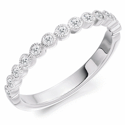 Ring - Round brilliant cut diamond half eternity ring, 0.25ct  - PA Jewellery