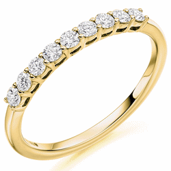 Ring - Round brilliant cut diamond claw set half eternity ring, 0.33ct  - PA Jewellery