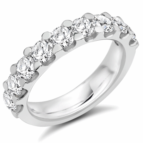 Ring - Round brilliant cut diamond micro claw set half eternity ring, 2.00ct  - PA Jewellery