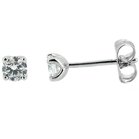 Brilliant cut diamond solitaire earrings in platinum, 0.48ct