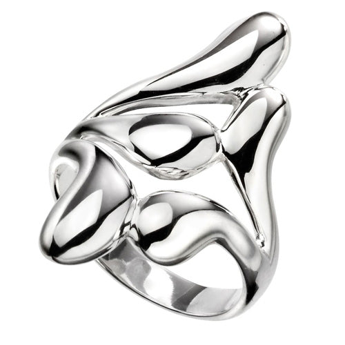 Polished 'raindrop' dress ring in silver
