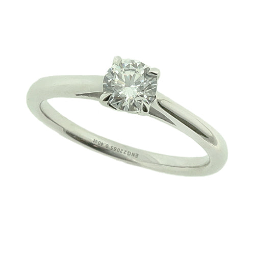 'Proposal ring' - cubic zirconia solitaire ring in silver