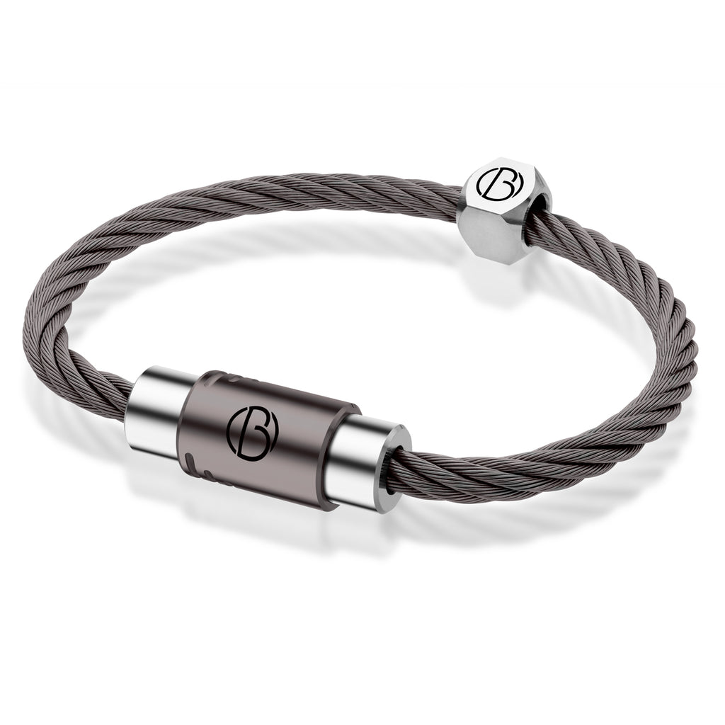 Storm CABLE™ bracelet in stainless steel with graphite PVD